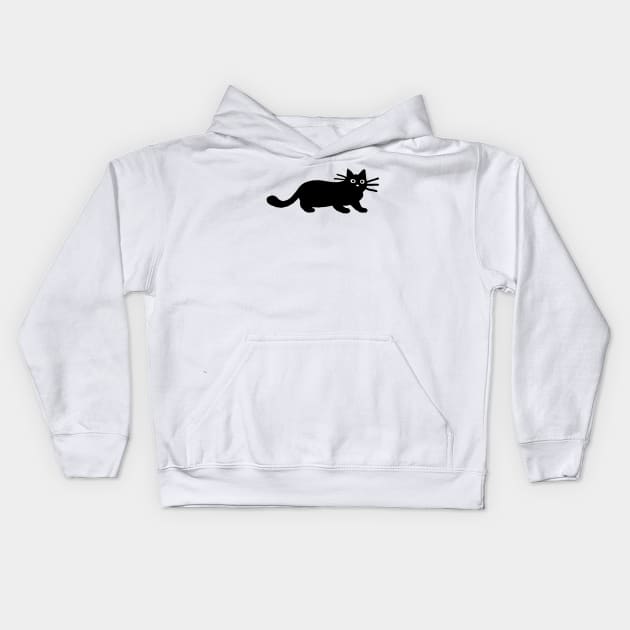 Sneaky Black Cat Kids Hoodie by Coffee Squirrel